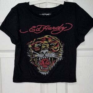 Ed Hardy Black Tiger Graphic Tee